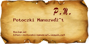 Potoczki Manszvét névjegykártya